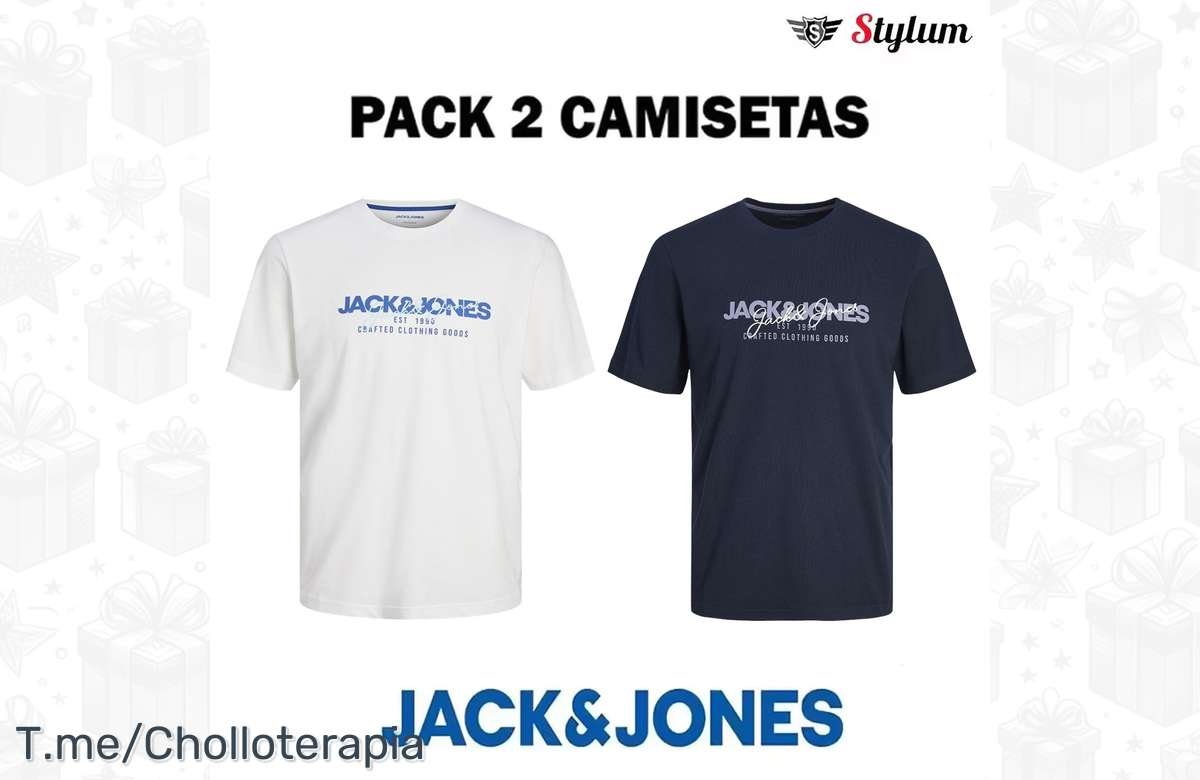 ¡Oferta increíble! Pack 2 camisetas Jack & Jones: moda casual para hombres. ¡No te lo pierdas!