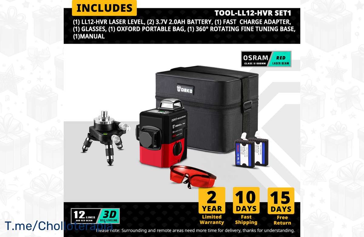 ¡Oferta única! Nivel láser 3D de 12 líneas para exteriores. ¡No te lo pierdas!