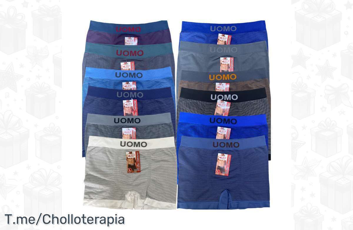 ¡Renueva tu ropa interior ya con este pack de 12 Calzoncillos Boxer UOMO a precio de locura!