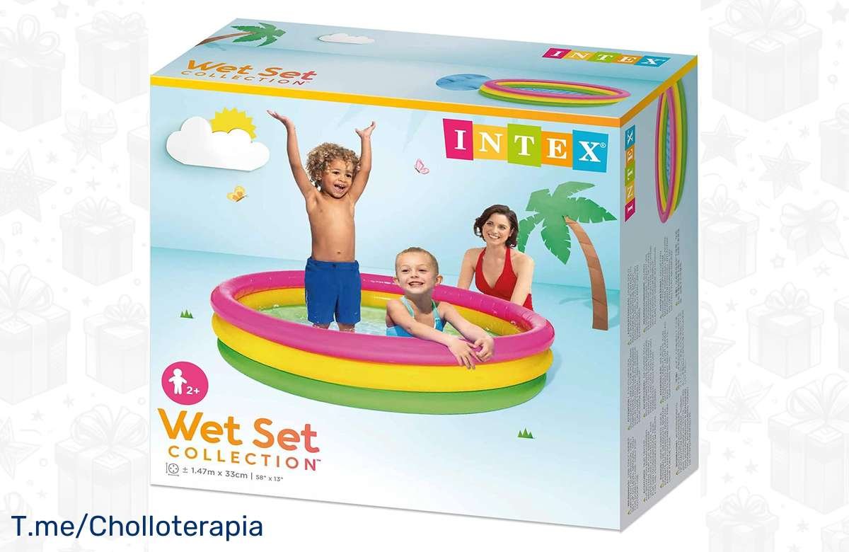 ¡Sé el rey del verano con la piscina hinchable Sunset de Intex! ¡Oferta única!