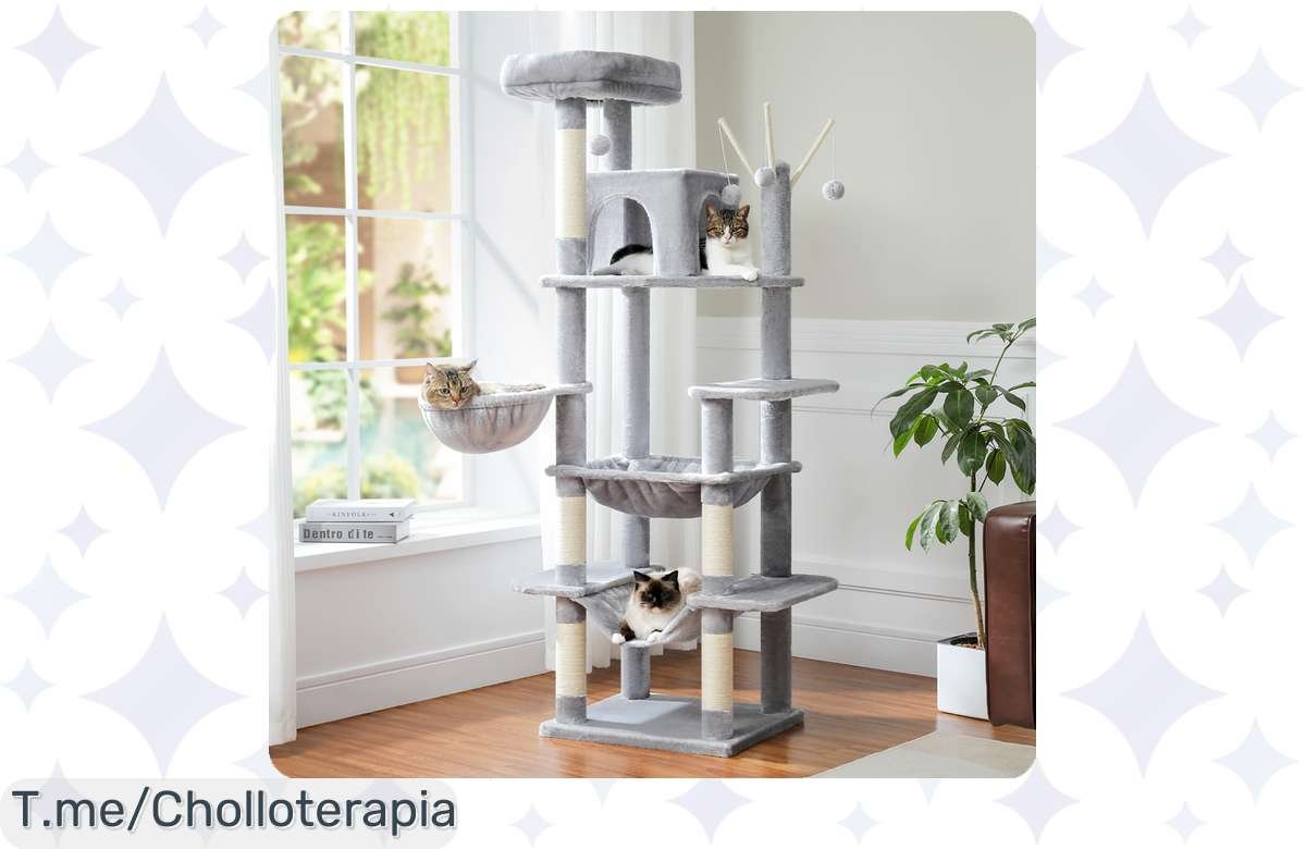 Árbol rascador XXL para gatos: ¡ganga irresistible! Tu minino lo amará.