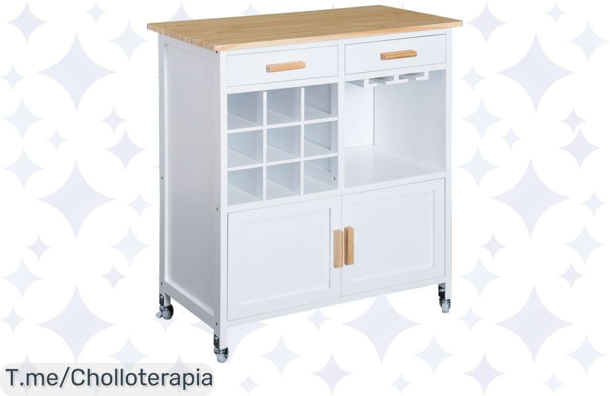 Chollo máximo: Carrito de cocina con ruedas y botellero, ¡aprovecha ya!