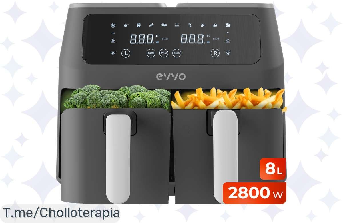 Freidora sin aceite EVVO 8L: ¡Cómprala ya al mejor precio y con envío gratuito!