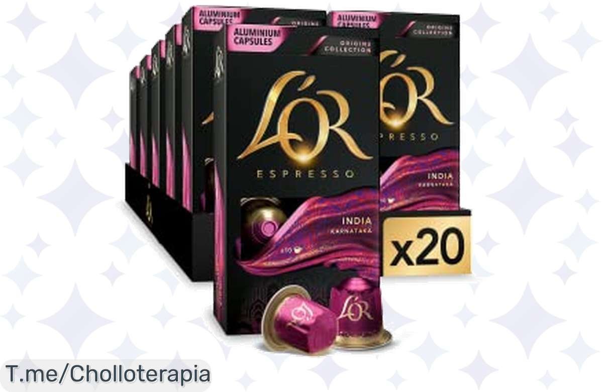 No te lo pierdas! Café India Orígenes | Intensidad 10 | 200 cápsulas L’OR Espresso compatibles Nespresso. ¡Descubre el sabor exótico del café con aromas especiados y afrutados! ☕️🍒✨