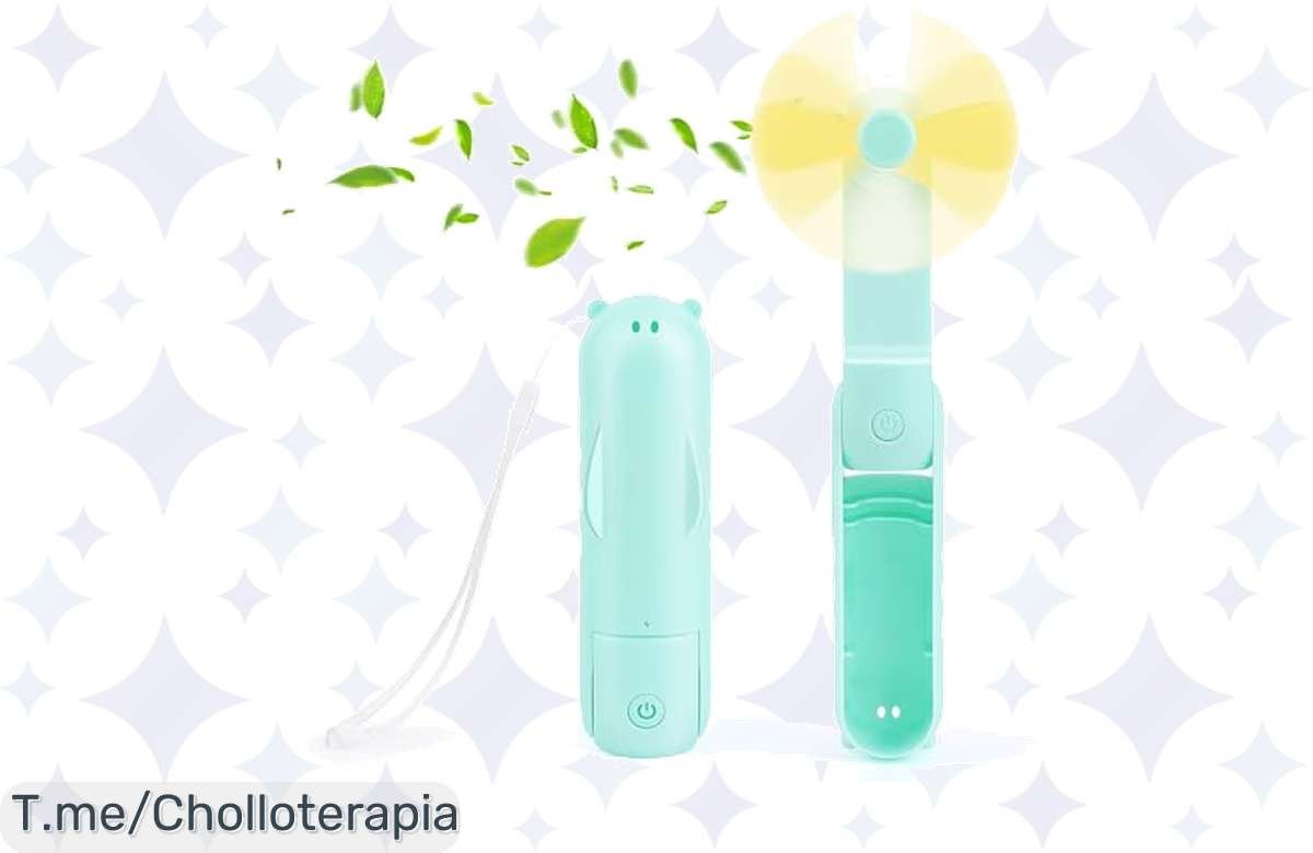 Ventilador USB portátil con batería recargable de 2000 mAh y 3 velocidades: ¡No pases calor ni un segundo más!