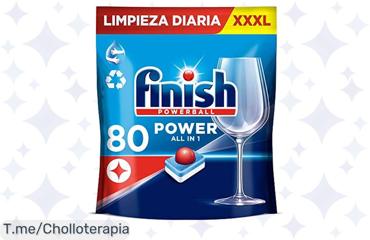 ¡80 pastillas Finish Powerball a precio de locura para una limpieza total!