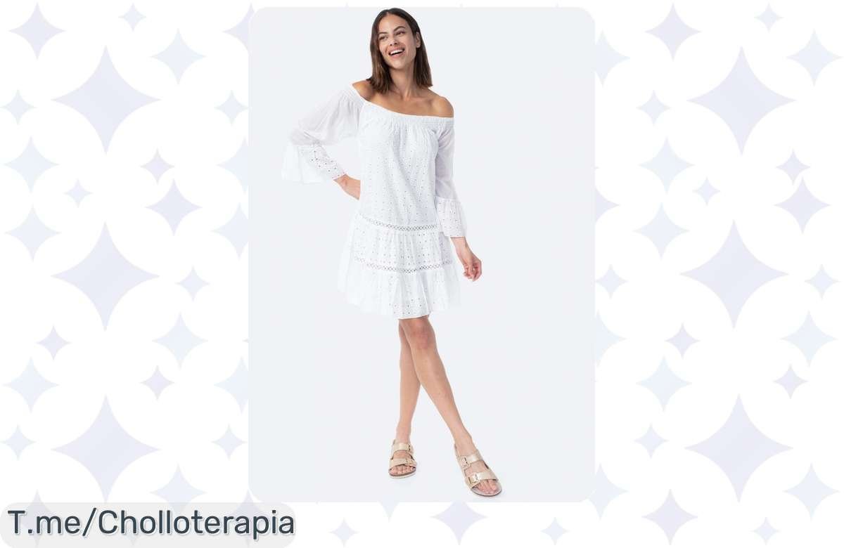 ¡Aprovecha el vestido corto troquelado SUMITRA con un descuentazo de escándalo!