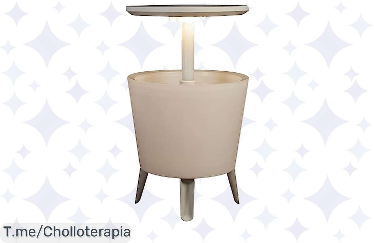 ¡Aprovecha la oferta: Keter Mesa Nevera para iluminar tus noches de jardín!