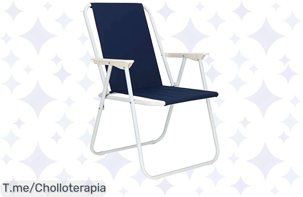 ¡Aprovecha la súper oferta de la silla de playa plegable con reposabrazos!
