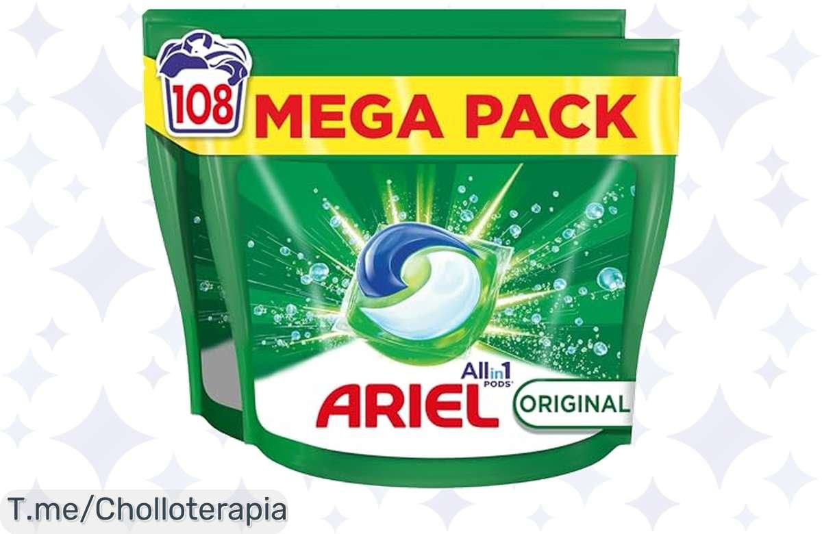 ¡Ariel Pods: Tu ropa impecable en frío y 108 lavados mágicos!