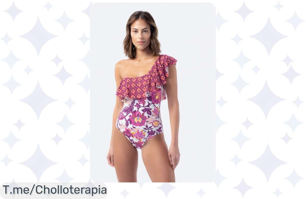 ¡Bañador estampado con volantes TEX a precio de locura!