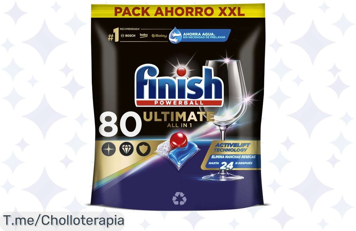 ¡Chollazo! 80 pastillas Finish Powerball Ultimate All in 1 para tu lavavajillas a precio de risa