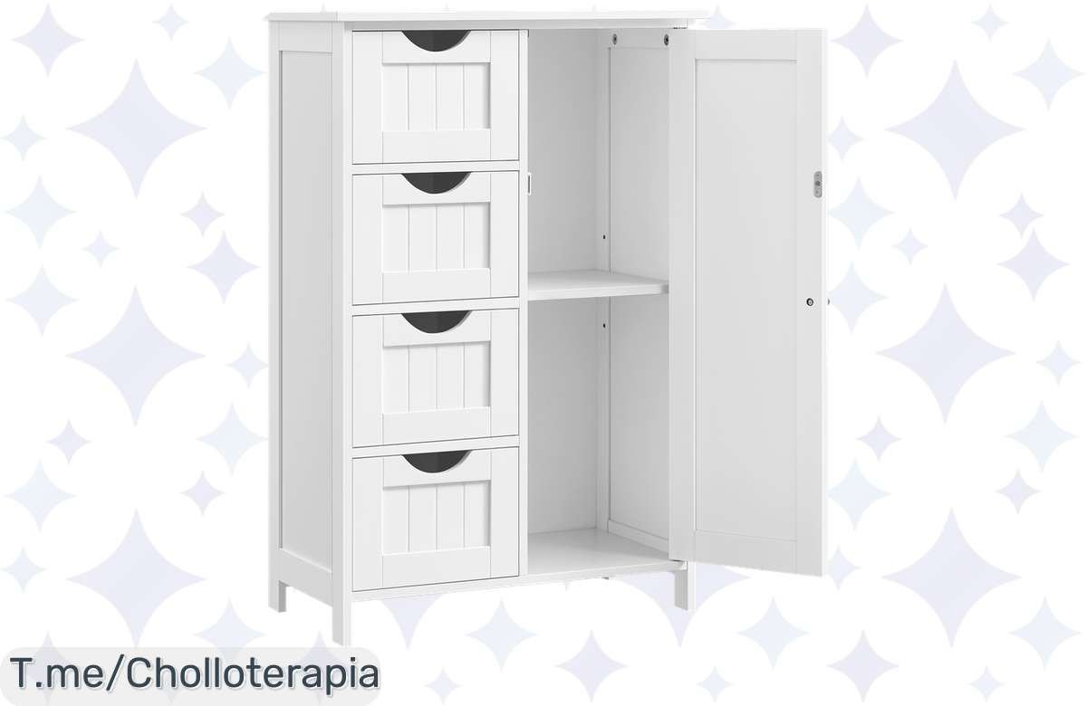 ¡Chollazo! Armario de Baño VASAGLE: 4 Cajones, Estante Ajustable, Precio de Locos – ¡Corre, que Vuela!