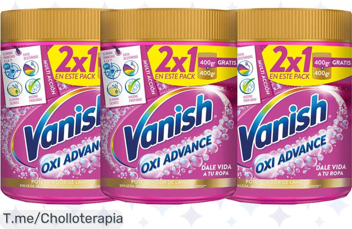 ¡Chollazo! Pack 3 Vanish Oxi Advance 2700GR a precio de locura, adiós manchas y olores ¡Corre!