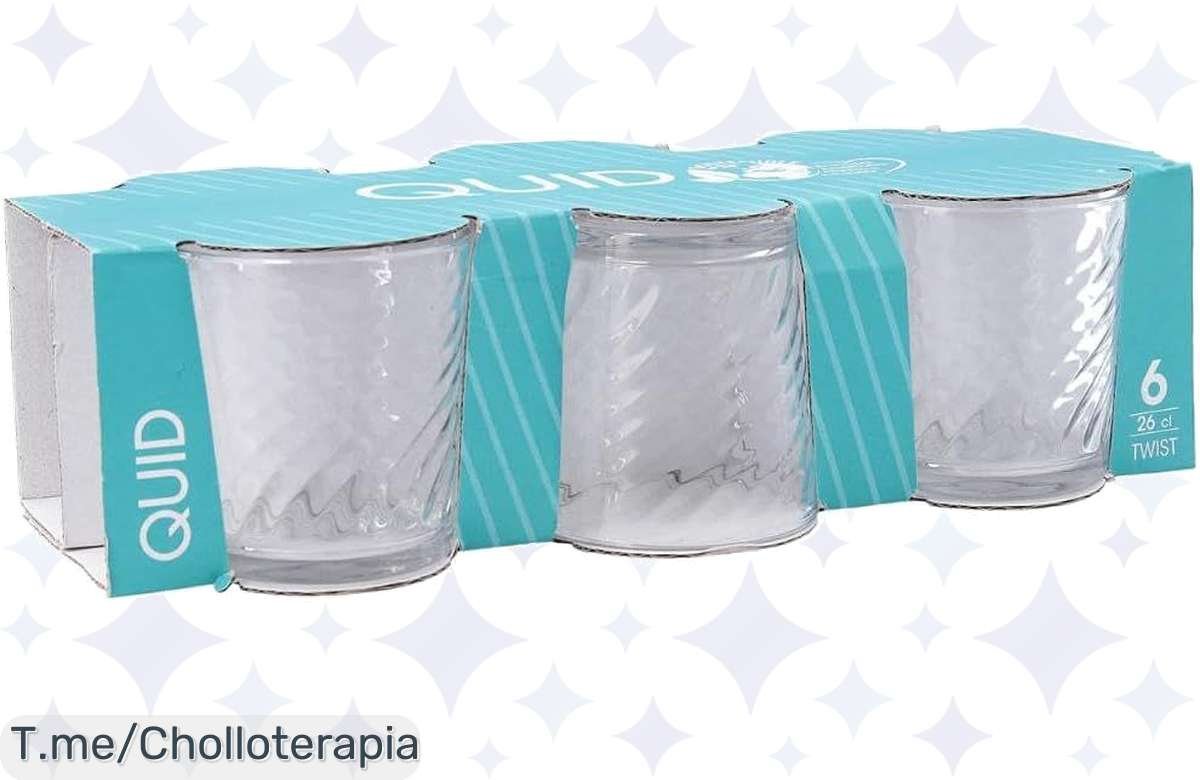 ¡Chollazo! Set de 6 vasos de cristal Quid Twist a precio de locura