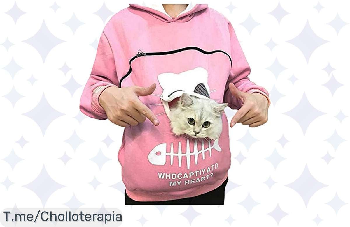 ¡Chollo brutal! Sudadera de gato con capucha a mitad de precio hoy!