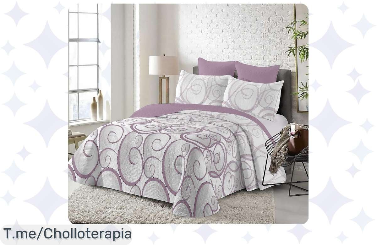 ¡Colcha bouti ILOVEHOME fresquita y reversible con cojines, oferta imbatible!