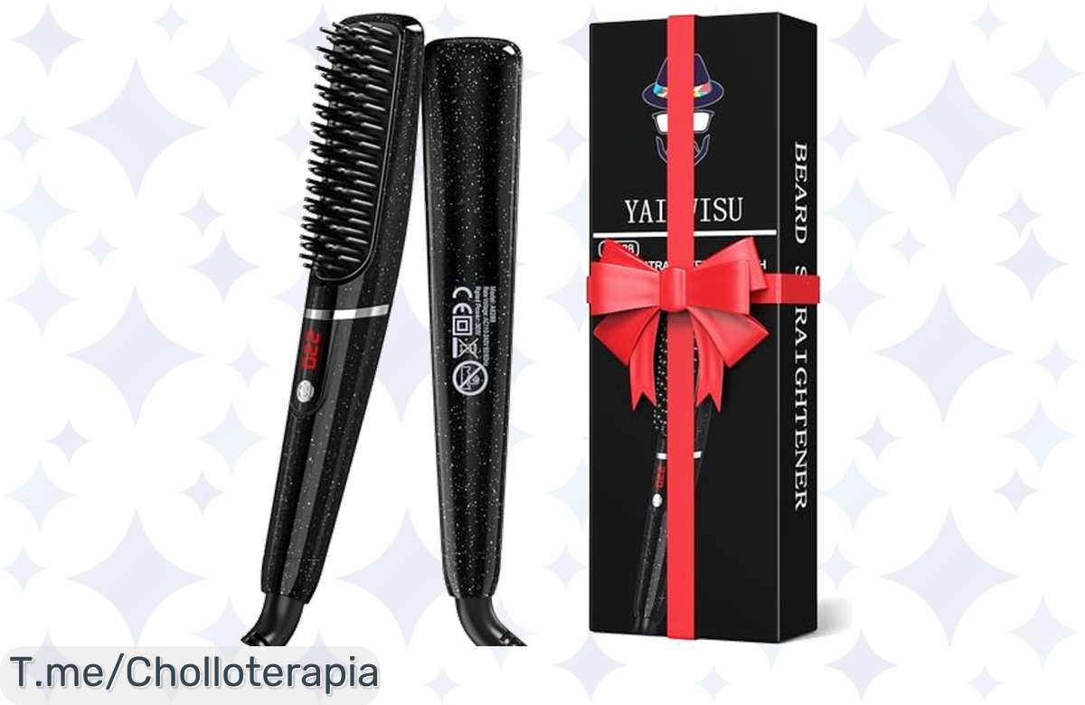 ¡Consigue un look impecable al 65% de descuento con este Cepillo Alisador de Barba!