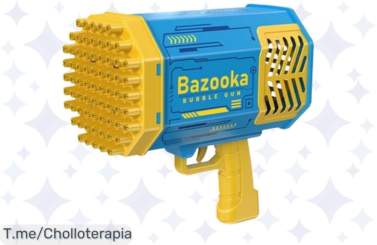 ¡Descubre la Pistola de Burbujas Rocket Bubble con 69 Agujeros y Luces Geniales! Diversión Total para los Peques a un Precio que No Creerás!