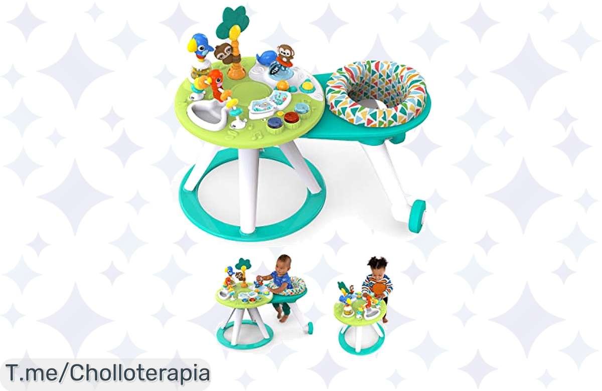 ¡Descuento exclusivo! Centro y Mesa de Actividades Around We Go Tropic Cool con luces y sonidos, ¡perfecto para el desarrollo motriz de tu bebé! No te lo pierdas.