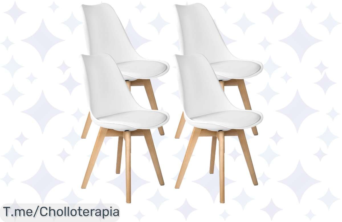 ¡Descuento exclusivo en sillas de comedor nórdicas de madera de haya! ¡No te quedes sin ellas!