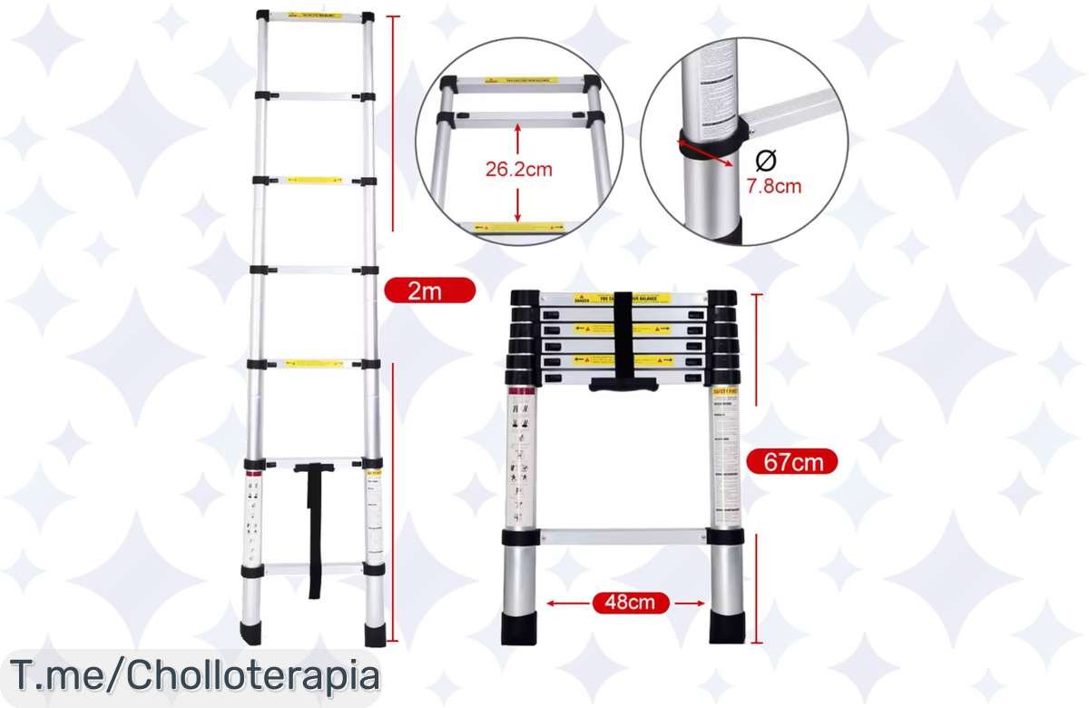 ¡Mega Oferta! Escalera Plegable de Aluminio a un Precio que No Creerás – ¡Hasta 4,4m de Altura!