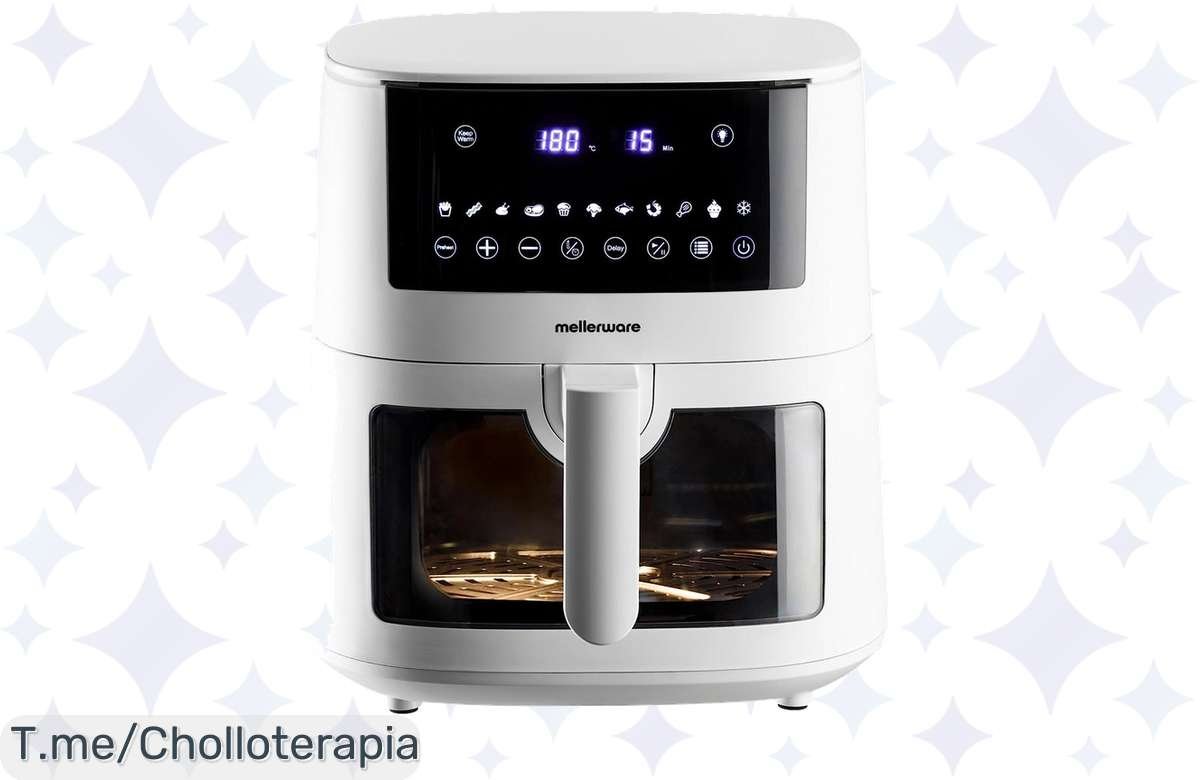 ¡No dejes pasar esta ganga! Freidora de Aire Mellerware 7L, 1650W, 11 menús y más.