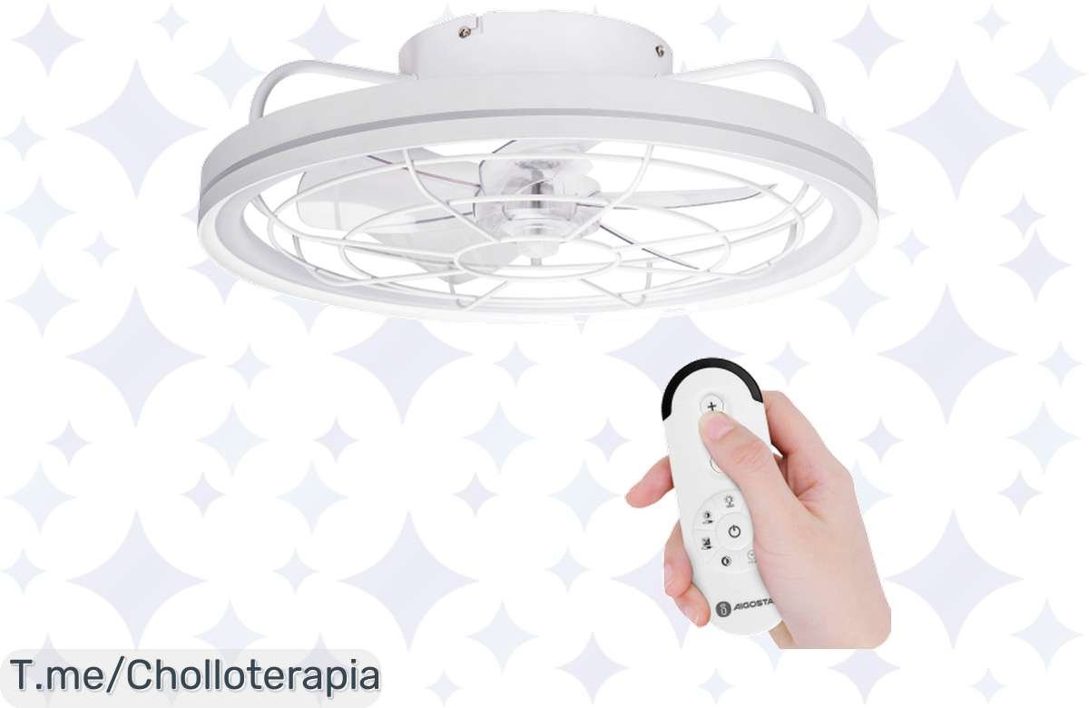 ¡No dejes pasar esta oportunidad única! Ventilador de techo con luz, mando a distancia y temporizador. ¡Perfecto para tu hogar!