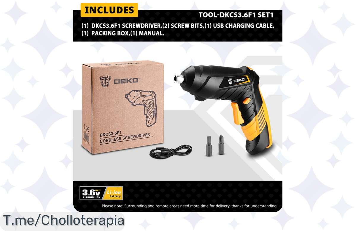 ¡No esperes! Taladro Eléctrico DEKO sin Cable, Luz LED y Batería Recargable a Precio de Locura