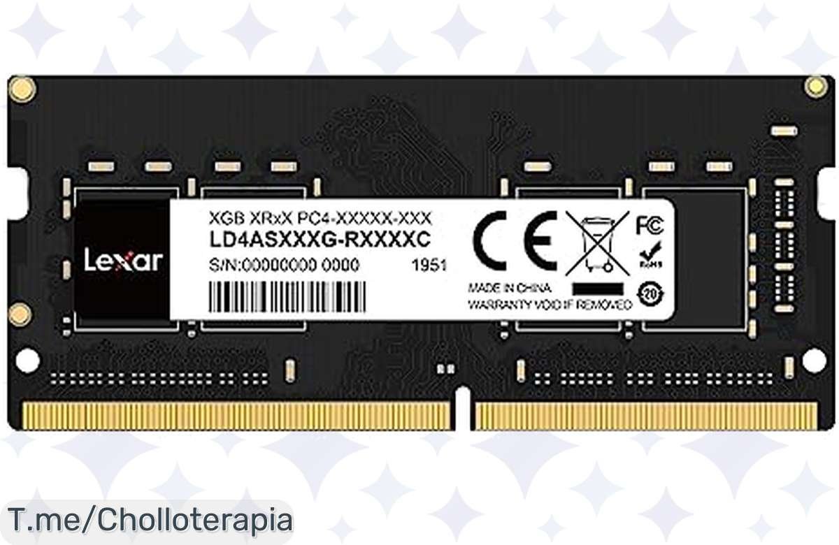 ¡No lo dejes pasar! Lexar SODIMM RAM DDR4 8GB, aumenta la potencia de tu portátil a precio de ganga