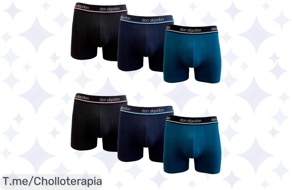 ¡No más incomodidades! Pack 6 Boxers Don Algodon para hombres