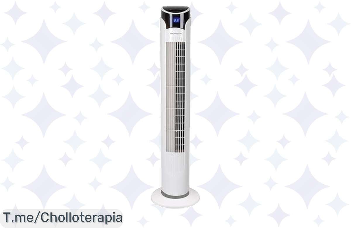 ¡No te lo pierdas! Ventilador de Torre 83cm 45w Thomson Blanco tirado de precio.