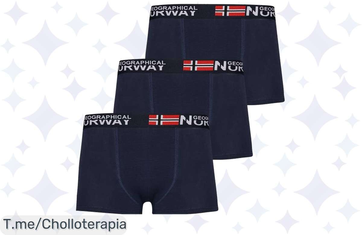 ¡No te pierdas el chollo! Pack de 3 calzoncillos bóxer Geographical Norway a precio de risa. ¡Compra ahora!