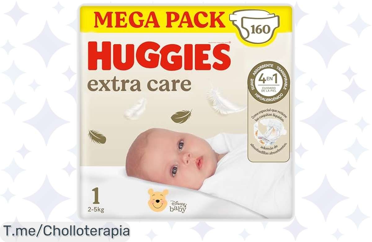 ¡No te quedes sin los Huggies Extra Care T1 160 pañales Disney!