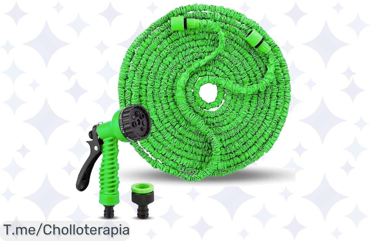 ¡Oferta brutal! Manguera extensible 45m con pistola ajustable, ¡no te lo pierdas!