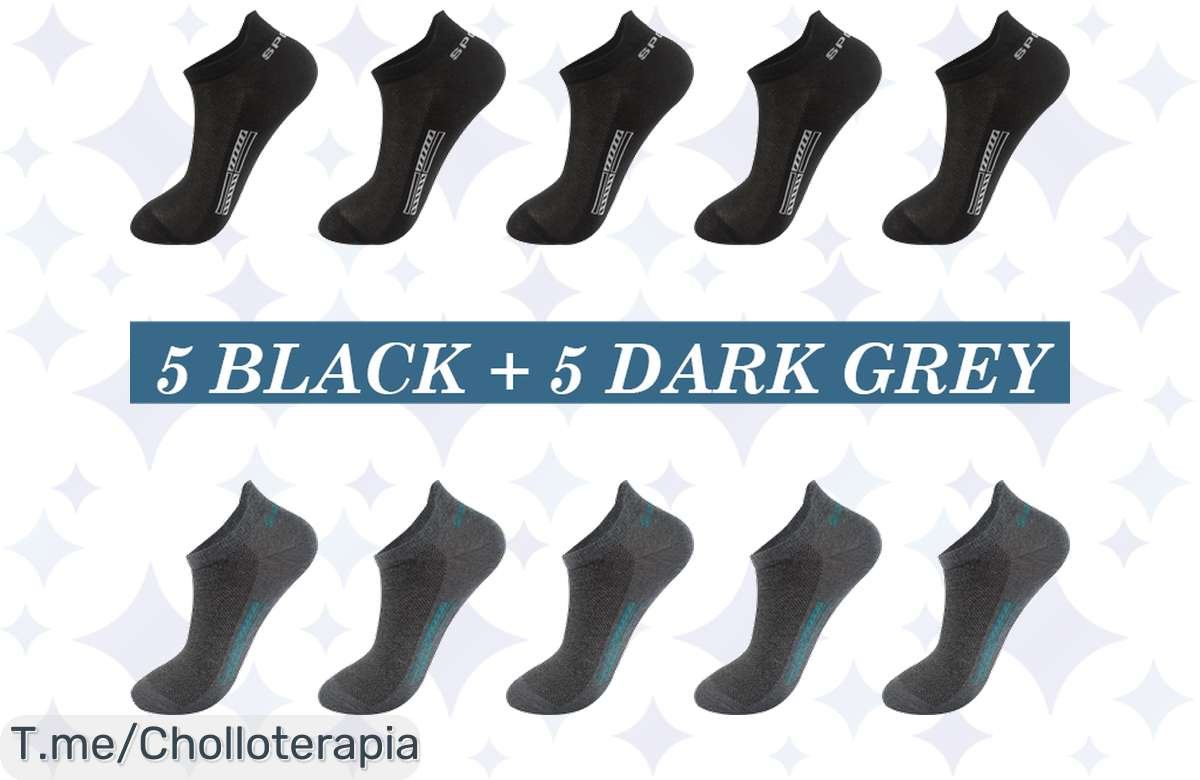 ¡Oferta relámpago en calcetines tobilleros de algodón! 10 pares premium a precio de regalo.