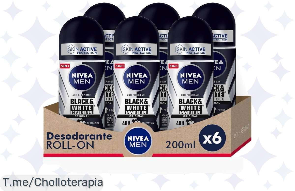 ¡Ofertón NIVEA MEN: Pack de 6 Roll On Black & White Tirado de Precio!