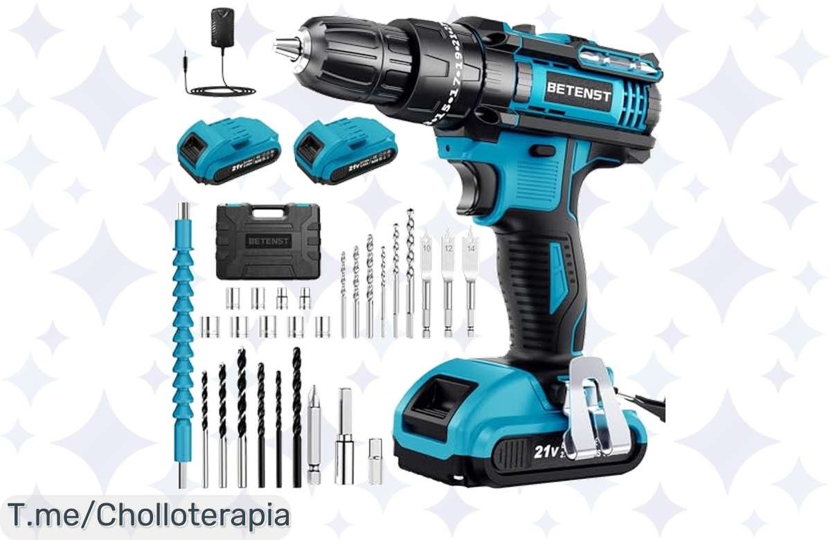 ¡Potencia sin límites para tus proyectos con este Taladro Percutor a Bateria 21V! ¡No dejes pasar esta oportunidad única!