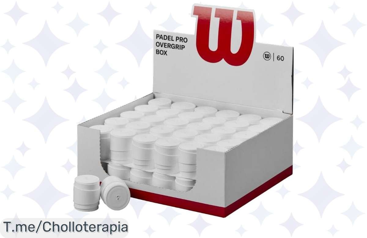 ¡Precio loco! Caja de 60 Overgrips Wilson Pro Padel Blanco a tope de descuento
