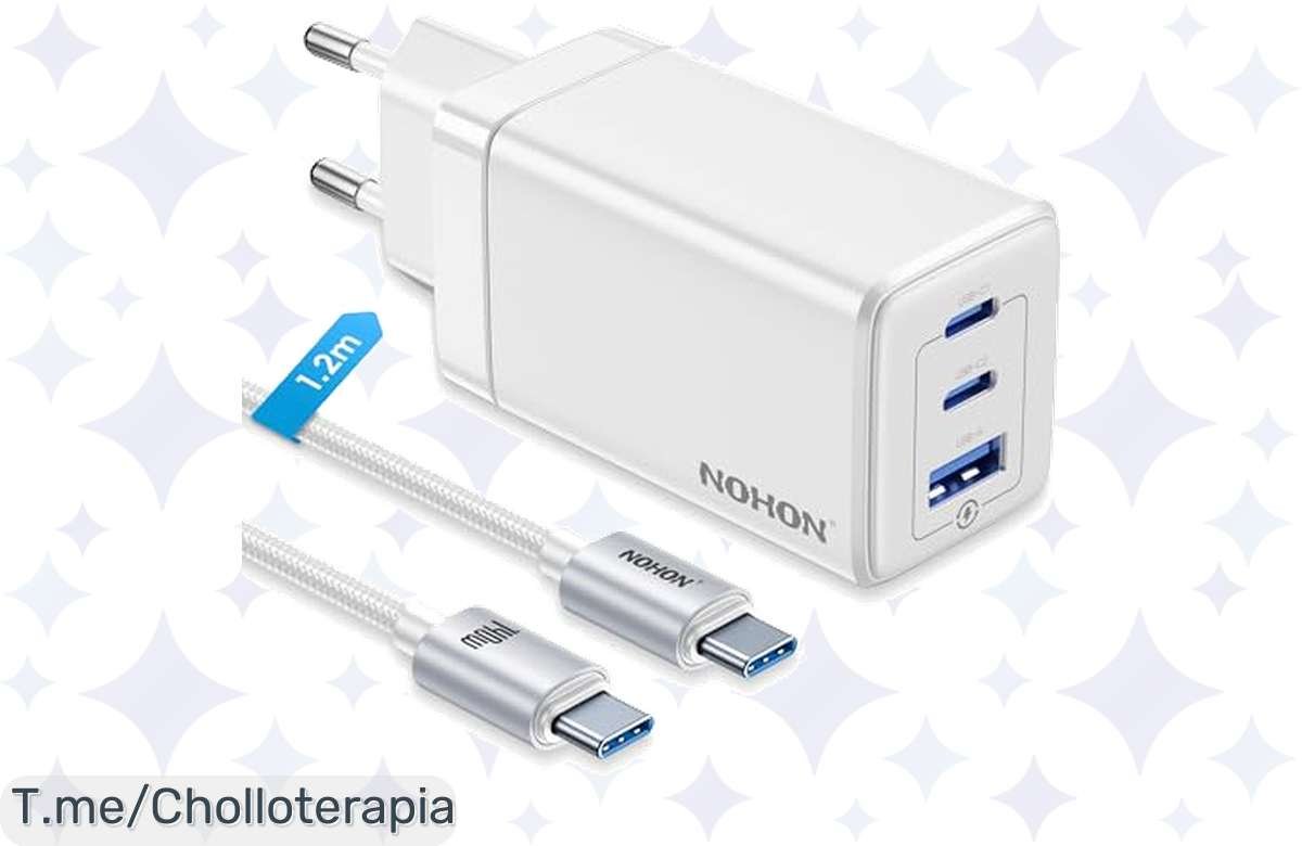 ¡Rebajadísimo! Cargador USB-C 65W: tres en uno y carga ultra rápida