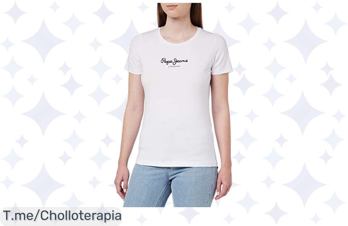 ¡Super Oferta! TShirt Pepe Jeans New Virginia con 70% algodón eco, estilo top y precio de broma, ¡no te quedes sin la tuya!