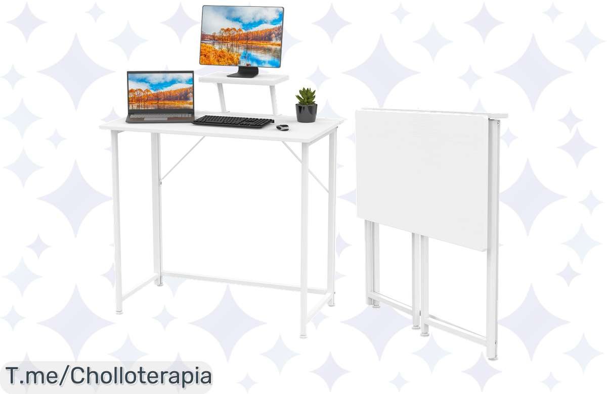 Ahorra espacio y dinero con este escritorio plegable de oferta