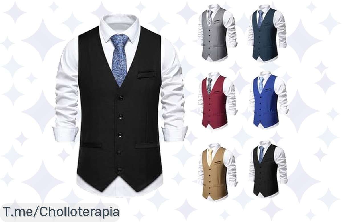 Aprovecha el descuentazo: Chaleco azul marino de boda al 50% menos, ¡solo con cupón!