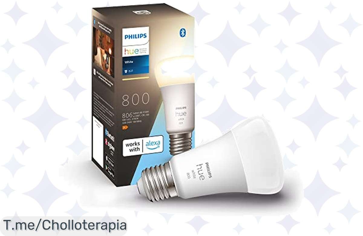 Bombilla Philips Hue E27 a precio de locura, controla tu hogar fácil y barato. ¡No te lo pierdas!