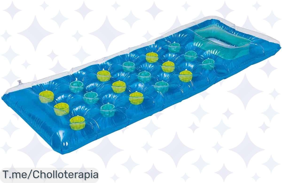 Colchoneta hinchable azul, diseño top a precio de risa, ¡no la dejes pasar!