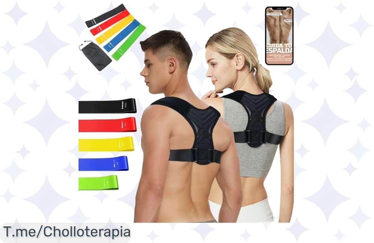 Corrección y fuerza: Corrector de postura + bandas elásticas a precio de risa