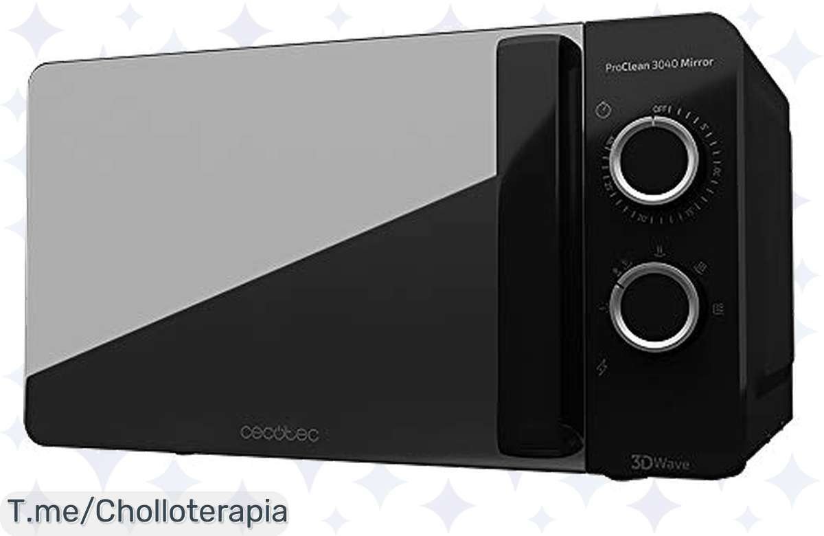 El microondas Cecotec 20L con toda la potencia y estilo a un precio que no se repetirá, ¡date prisa!