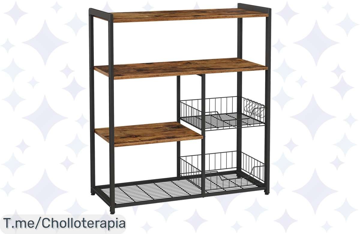 Estantería de cocina industrial: ¡Oferta loca con 2 cestas de malla y precio imbatible!