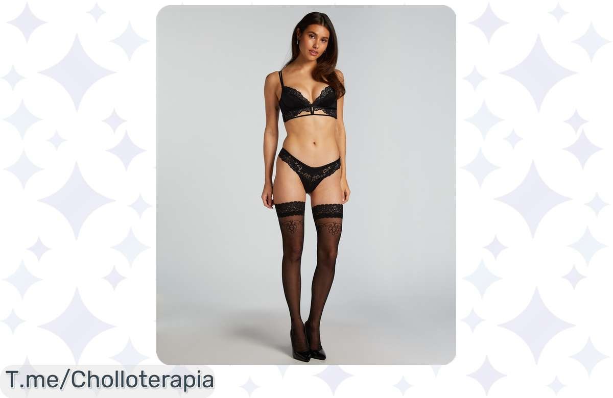 Medias de encaje 15 Denier a precio de escándalo, ¡compra ya y luce espectacular!