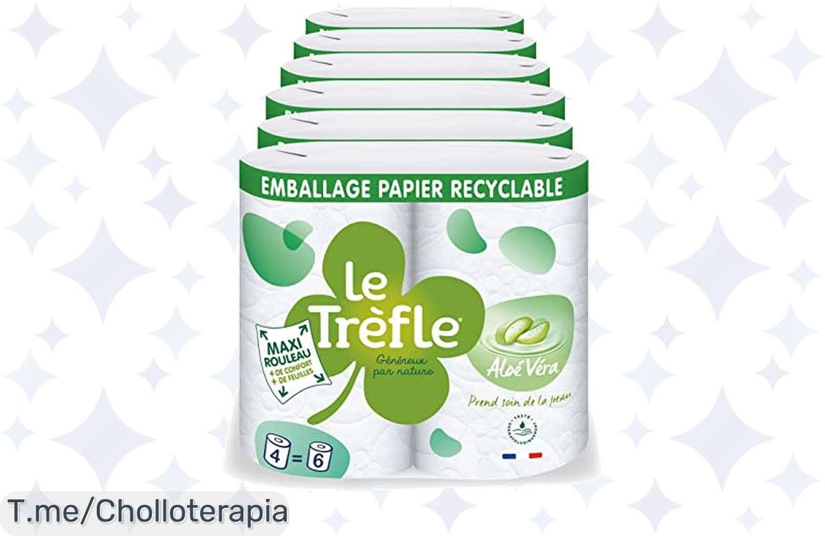 Ocasión única: 24 rollos Aloe Vera El Trébol triple capa a precio de ganga, ¡que no se te escape!